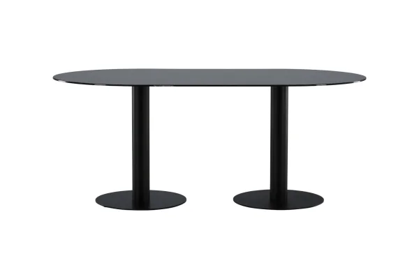Pillan Esstisch 100x180cm glas schwarz Marmor Dekor.