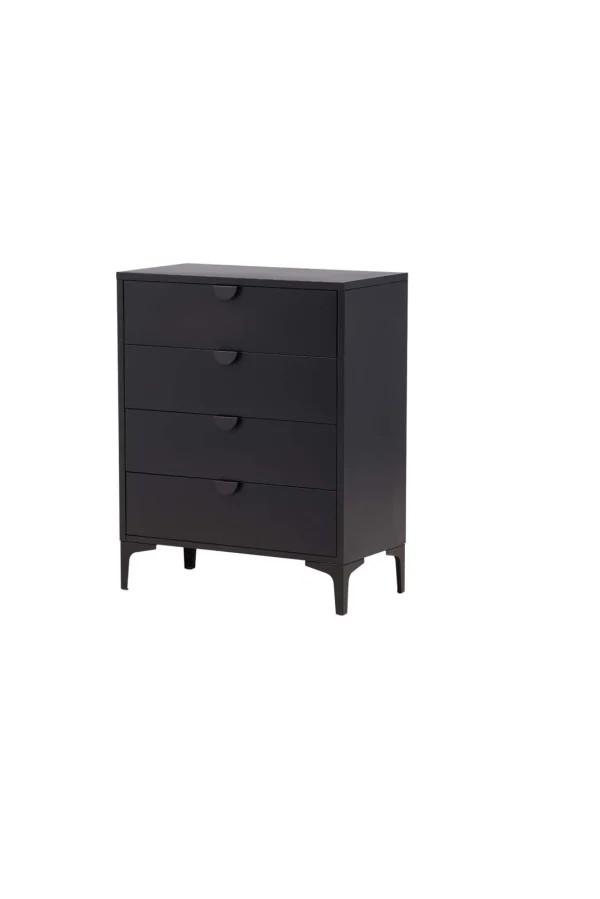 Piring Kommode 4 Schubladen schwarz.