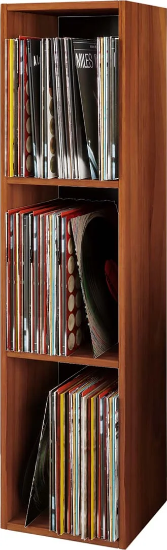 Platto3 Regal für LP 3 Ablagen Nussbaum dekor.