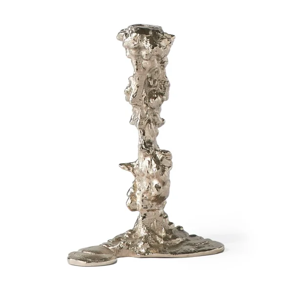 POLSPOTTEN Drip Kerzenständer L 25 cm Silber