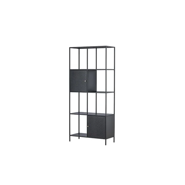 PortoSeguro Regal 2 Türen, 4 Regale schwarz.