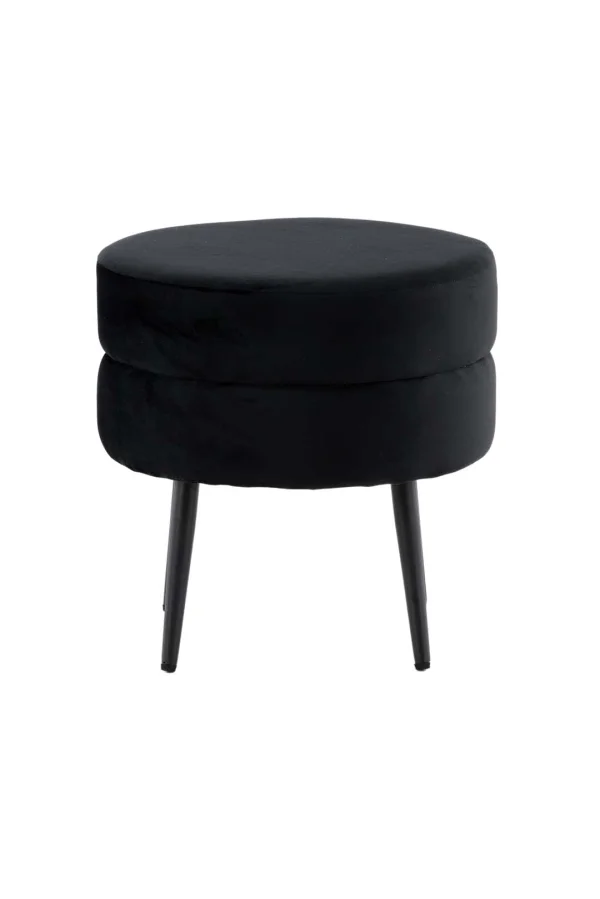 Pot Pouf Ø40cm Velour schwarz.
