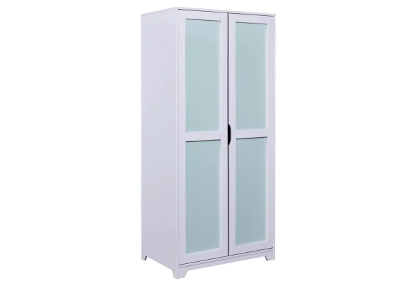 Prati Kleiderschrank 2 Türen hellgrau, minzgrün.