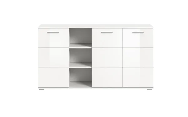 Prego Sideboard 3 Türen, 3 raum Hochglanz weiß,weiß.