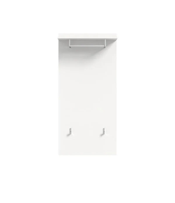 Prego Wandgarderobe 1 Ablage, 1 Kleiderstange, 2 Kleiderhaken Hochglanz weiß,weiß.