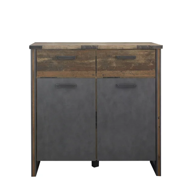 Prip Kommode 2 Türen und 2 Schubladen, Old Wood Dekor, Matera Dekor.