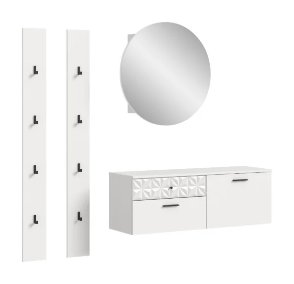 Prisma Garderobenmöbel Set P1 Weiß.