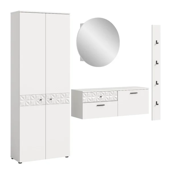 Prisma Garderobenmöbel Set P5 Weiß.