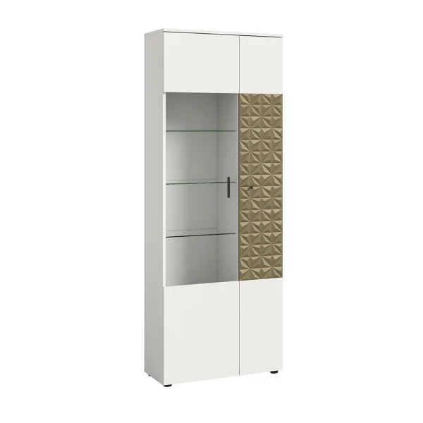 Prisma Vitrinenschrank 2 Türen weiß.