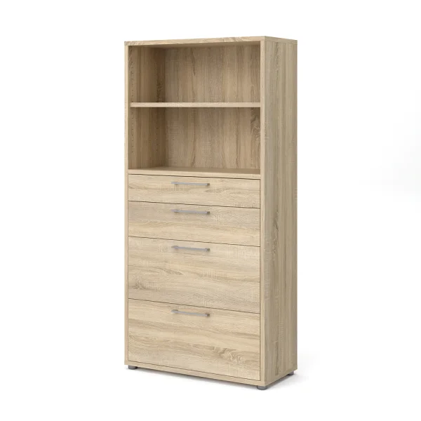 Prisme Aktenschrank 2 Fächer und 4 Schubladen Eiche Dekor