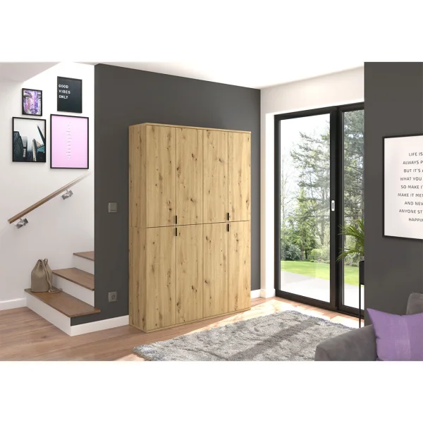ProjektX Kleiderschrank 4+4-türig 8 Türen Eiche Dekor.
