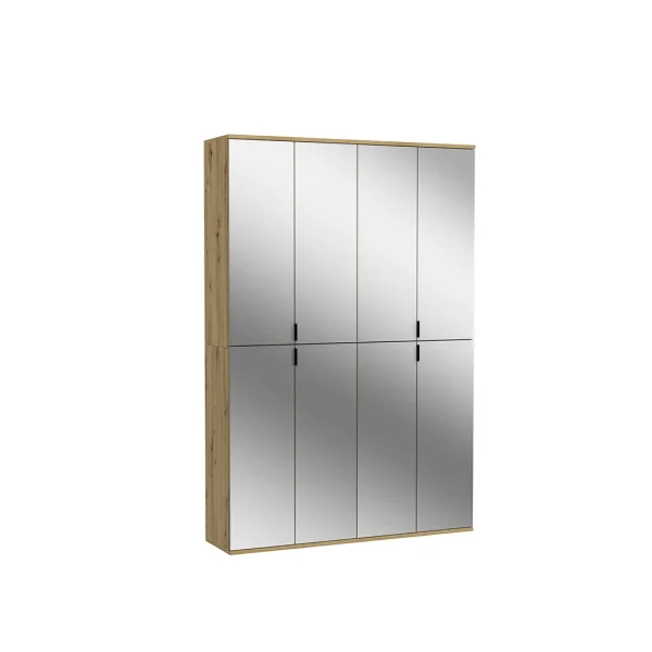 ProjektX Kleiderschrank 4+4-türig 8 Türen Spiegel.