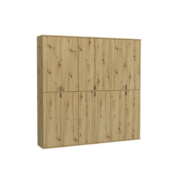 ProjektX Kleiderschrank 4+4+4-türig 12 Türen Eiche Dekor.