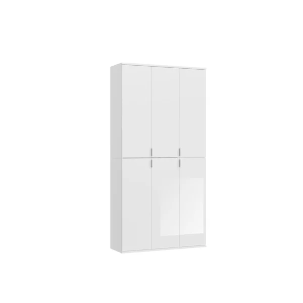 ProjektX Kleiderschrank 6 Türen weiß.