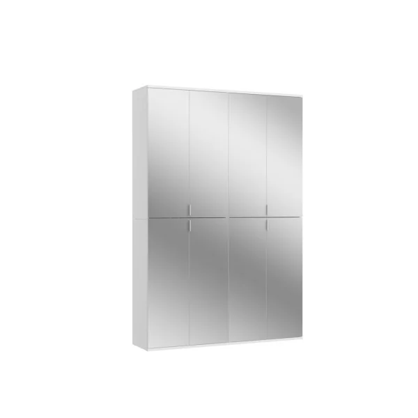 ProjektX Kleiderschrank 8 Türen weiß, Spiegel.
