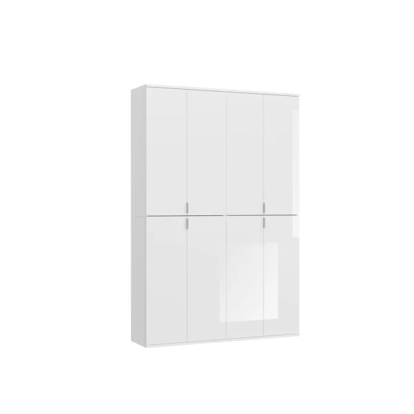 ProjektX Kleiderschrank 8 Türen weiß.