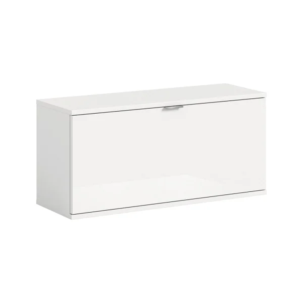 ProjektX Schuhschrank Bank 1 Klapptür weiß Hochglanz.
