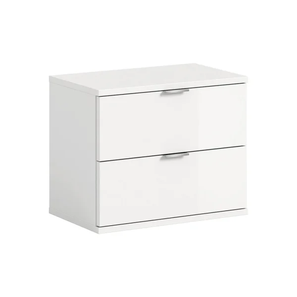 ProjektX Schuhschrank Bank 2 Schubladen weiß Hochglanz.