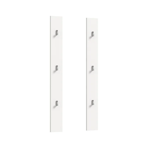 ProjektX Wandgarderobe Set mit 2 6 Haken weiß Hochglanz.