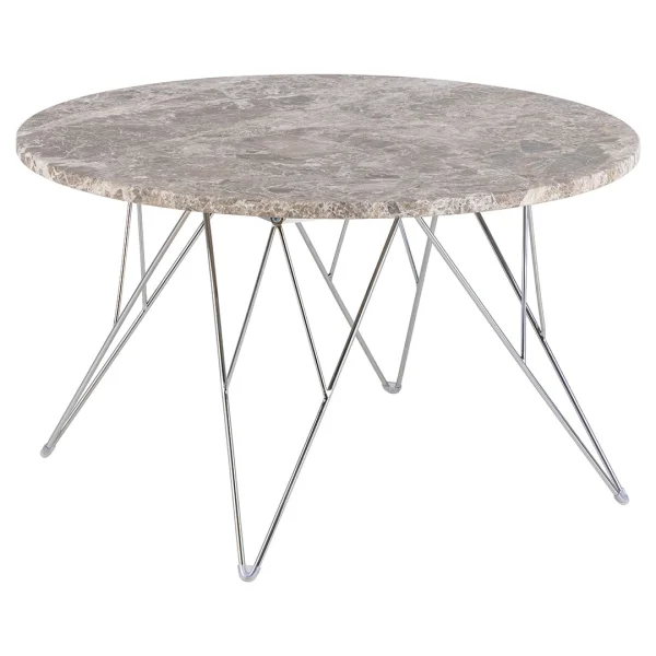 Prunus Couchtisch Ø80cm Marmor braun.