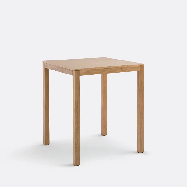 Quadratischer Stehtisch Aus Eiche, Gerade Kanten, Nusso