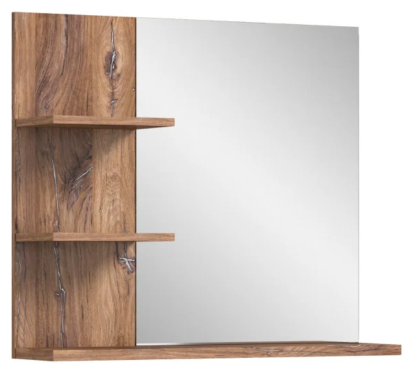 Ramon Bad Spiegel 80cm 3 Ablagen grau,Eiche dekor.