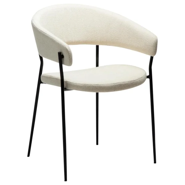 Reboot Esszimmerstuhl mit Armlehnen Bouclé beige.
