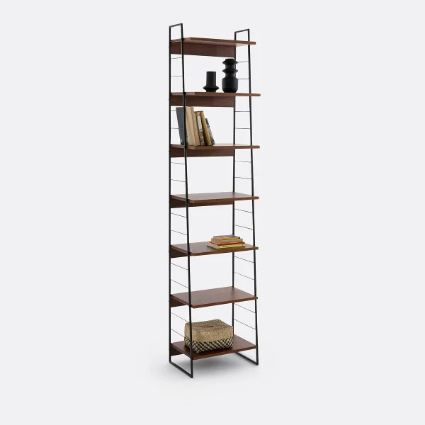 Regal Watford, Stahl Und Nussbaumfurnier, H. 220 Cm