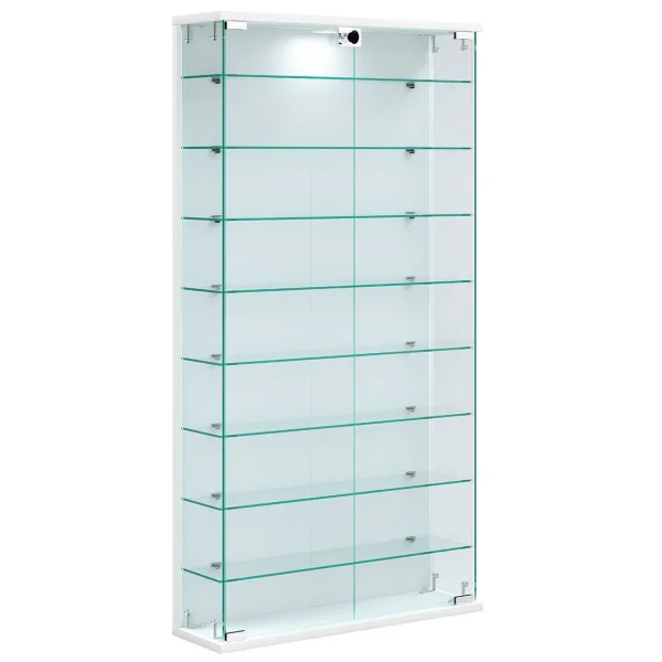 RelasL Vitrinenschrank wandhängend 2 Türen weiß.