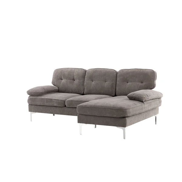 Remis Sofa Chaiselongue Sofa rechtsgerichtet dunkelgrau.