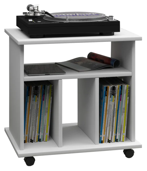 Retal Regal retro für LP Platten Rack 4 Regale weiß.