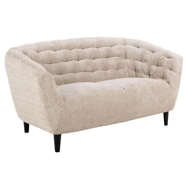 Ria Sofa 2-Sitzer Chenille beige.