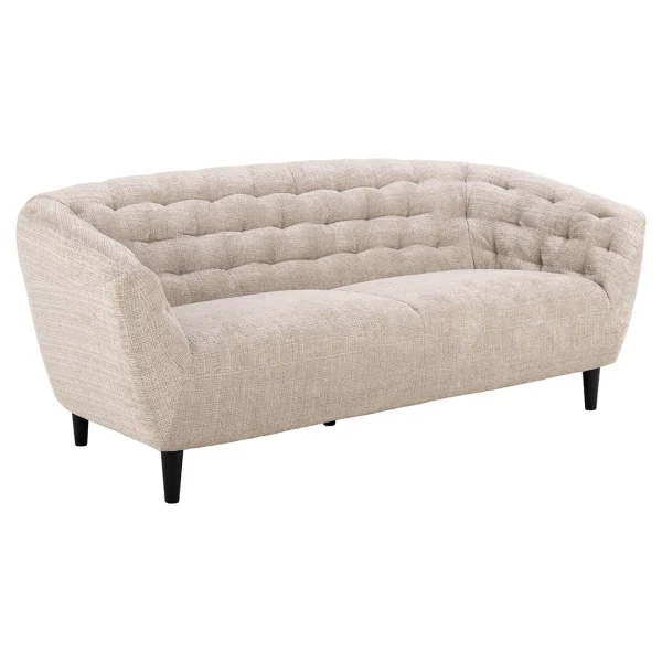 Ria Sofa 3-Sitzer Chenille beige.