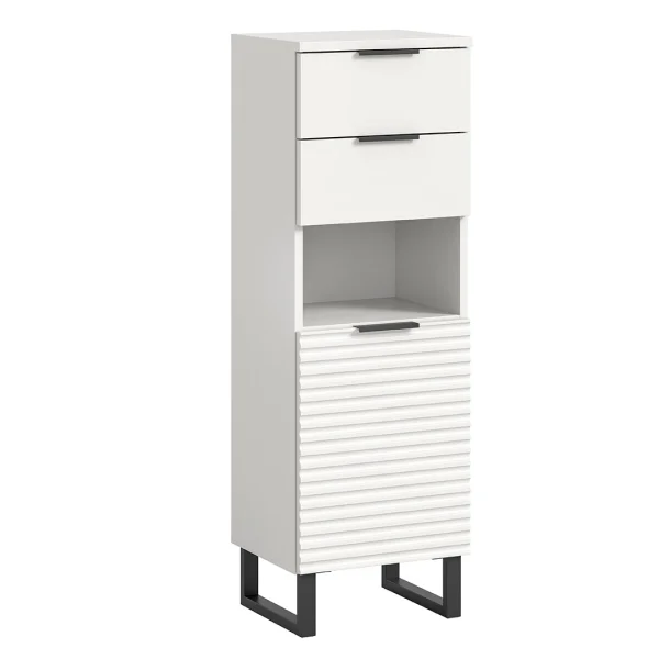 Riff Badschrank 2 Schubladen 1 Tür 1 Fach weiß.