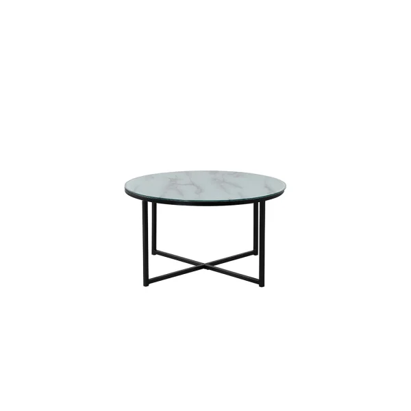 Rock Couchtisch Ø80 cm weiß.