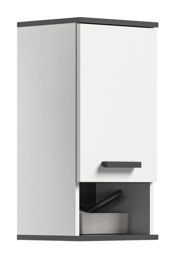 Rocket Badschrank wandhängend 1 Tür, 1 Ablage weiß,grau.