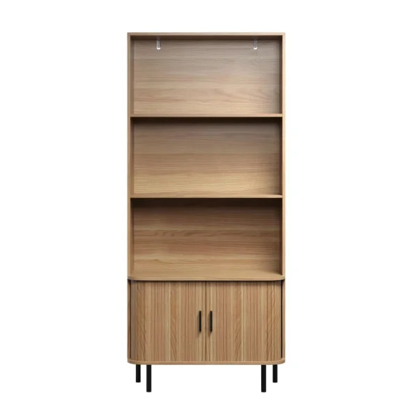Ronin Regal 2 Jalousietüren, 3 Regale Eiche Dekor.