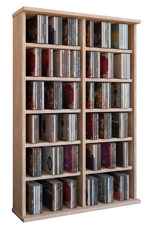 Ronul Regal CD-Turm 12 Fächer Sonoma-Eiche dekor.