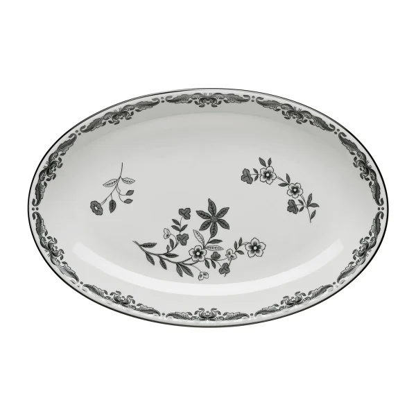 Rörstrand Ostindia Schwarz Servierteller oval 22 x 33cm Schwarz