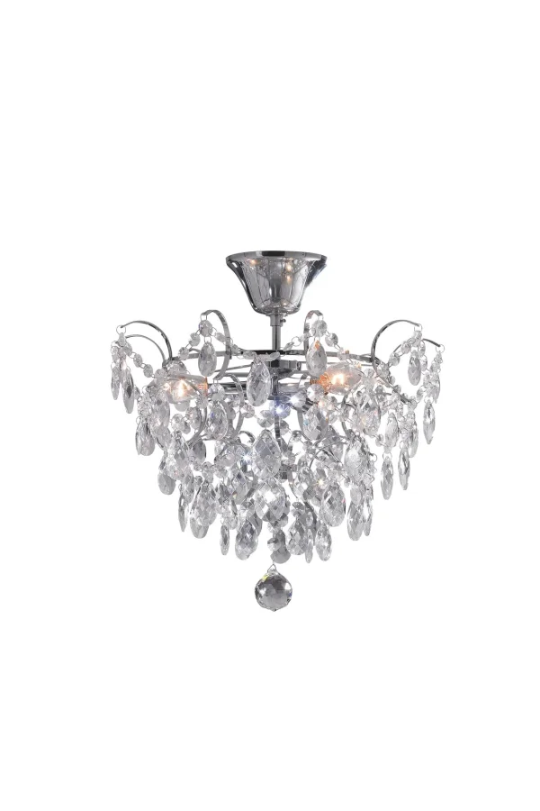Rosendal Kristall Deckenlampe Chrom 36 cm