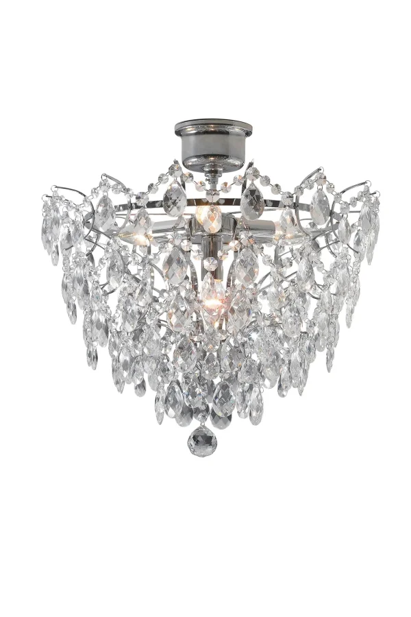 Rosendal Kristall Deckenlampe Chrom 48 cm