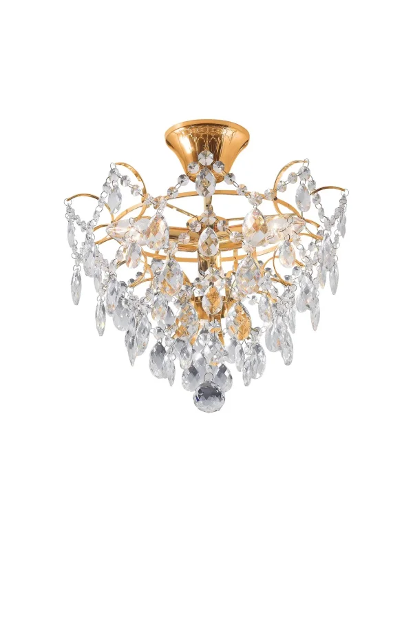 Rosendal Kristall Deckenlampe Gold 36 cm