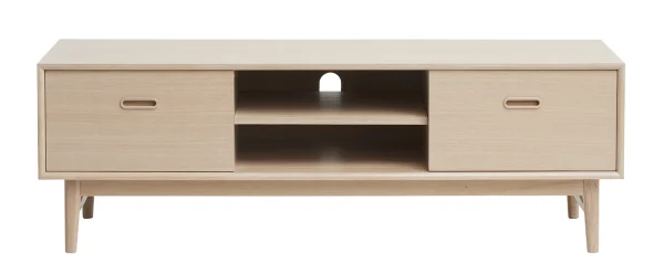 Rosie TV Tisch mit 2 Türen in massiver,furnierter amerik. Eiche weiss gelaugt.