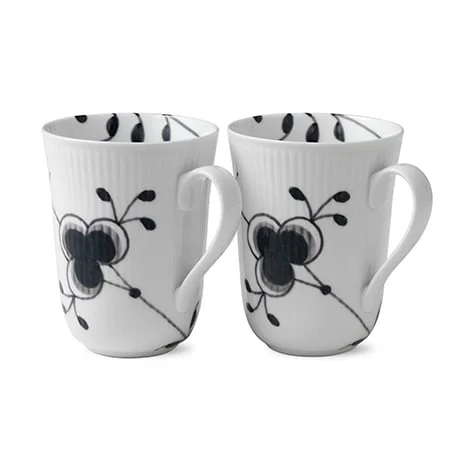 Royal Copenhagen Black Fluted Mega Tasse schwarz 2er Pack 33cl