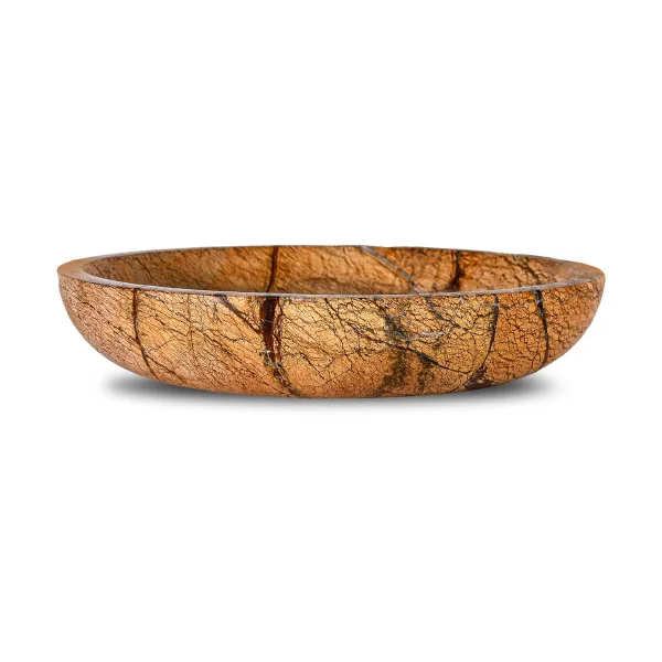 Sagaform Stein Schüssel groß Ø28 cm Brauner Waldmarmor