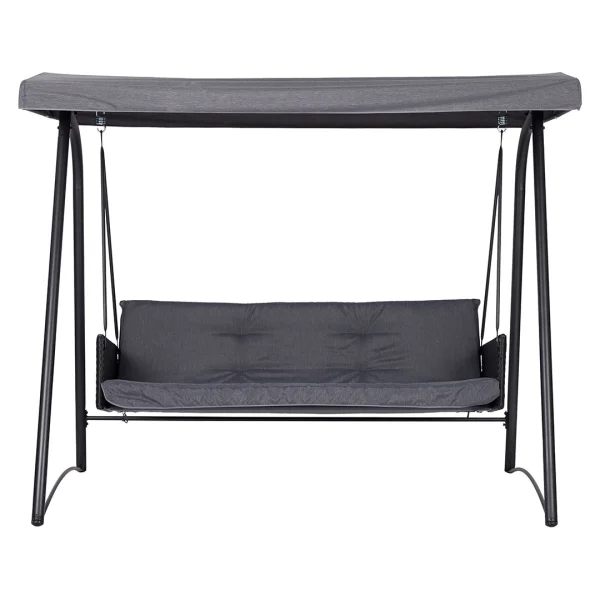 Sanne Hängesofa 3 Pers. mit Kissen schwarz, grau.