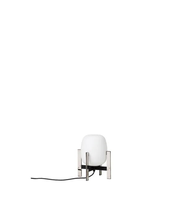 Santa & Cole - Cesta Metálica Tischleuchte w/o Handle Stainless Steel/White Opal Glass Santa