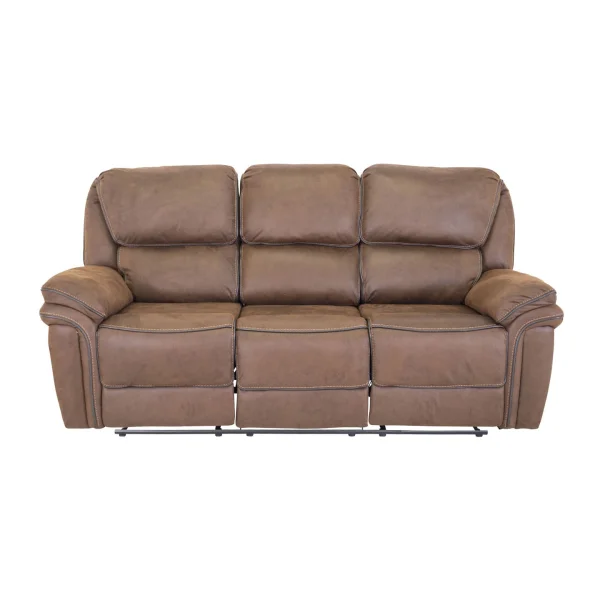Saranda Sofa 3 Personen Recliner Kunstleder braun.