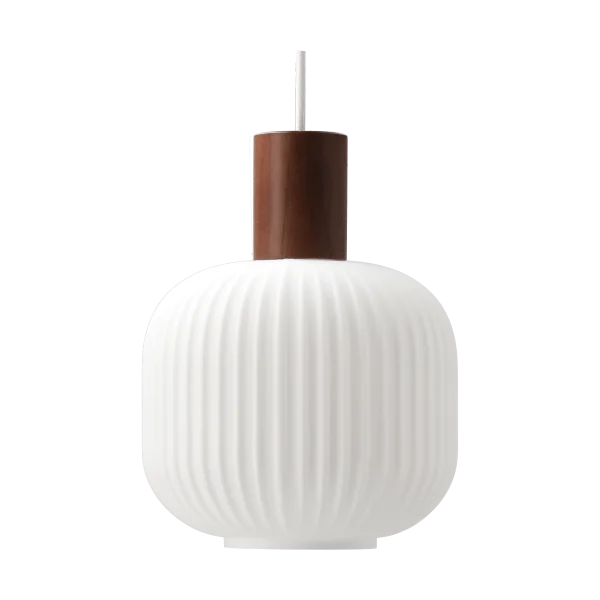 Scandi Living Fair Deckenleuchte Ø20cm Frostglas-dunkel gebeizte Esche