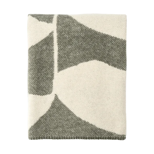 Scandi Living Leaf Wolldecke 130x180 cm Khaki grün